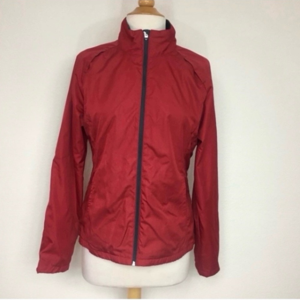 3/$25 Danskin Now Women's Red Zip Windbreaker Jacket Size Medium Outdoor Casual